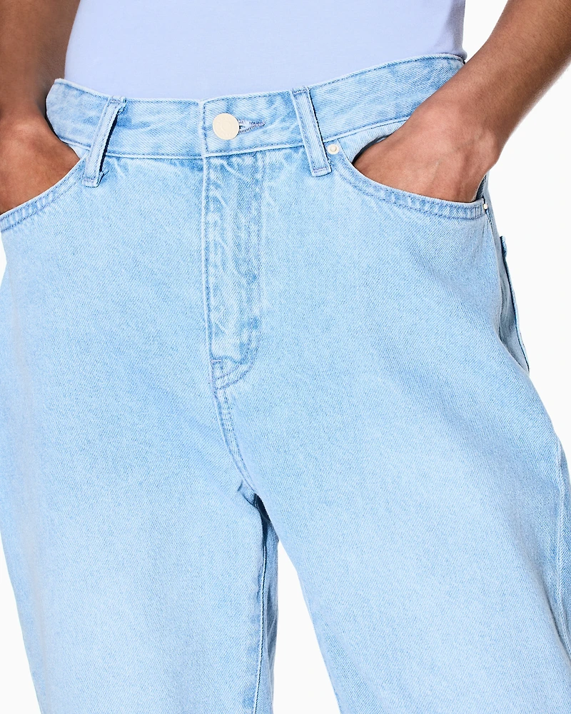 Armani Exchange - Rigid denim boyfriend jeans, Woman, Blue, Size: