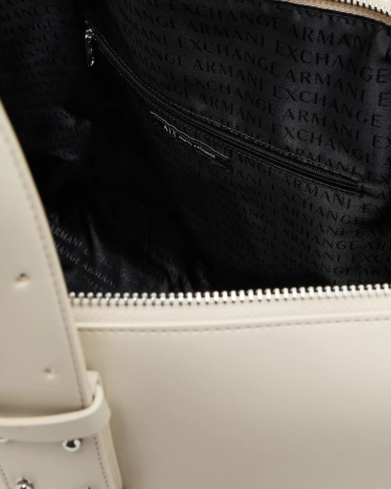 Handbag with external pocket