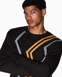 Armani Exchange - Zigzag knit sweater, Man, Brown, Size:
