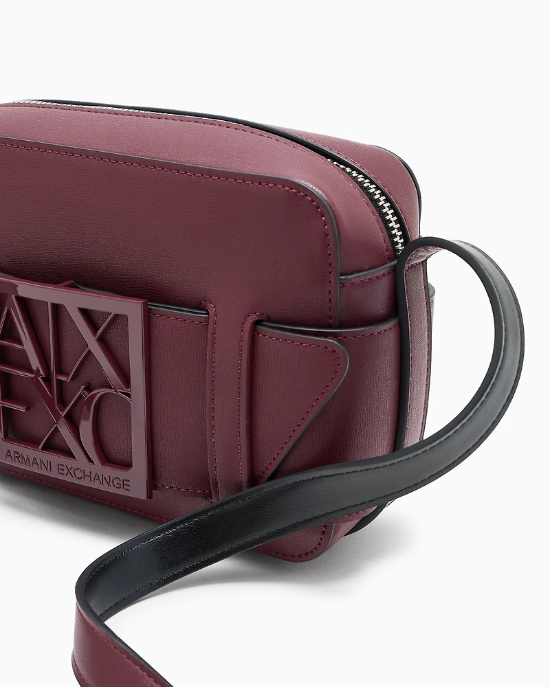 Armani Exchange - Crossbody bag with logo, Woman, Burgundy, Size: TU