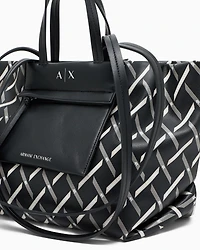 Armani Exchange - Diamond Graphic Tote Bag, Woman, Black, Size: TU