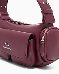 Armani Exchange - Large shoulder bag with side pockets, Woman, Burgundy, Size: TU