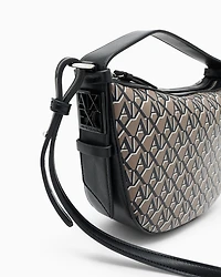 Hobo bag with allover logo