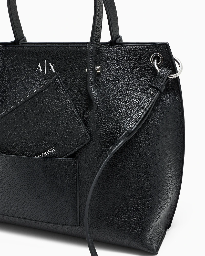 Armani Exchange - Shopper bag with clutch, Woman, Black, Size: TU