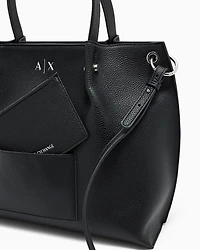 Armani Exchange - Shopper bag with clutch, Woman, Black, Size: TU