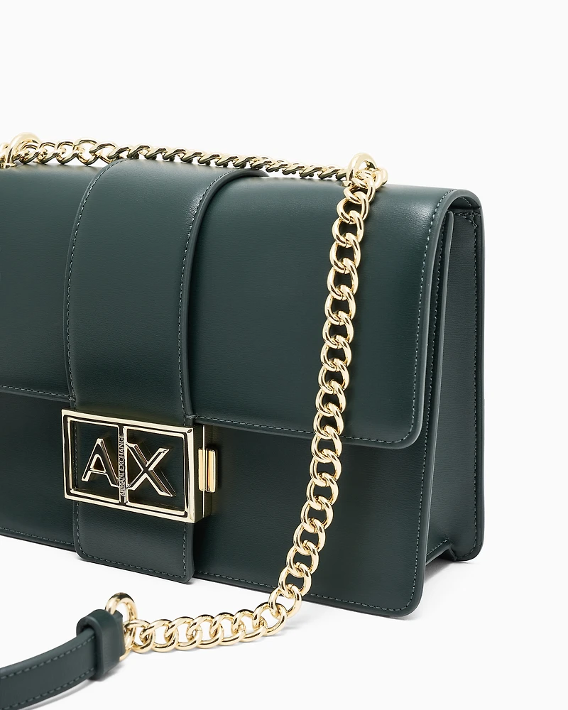 Armani Exchange - Shoulder bag with metal logo, Woman, Green, Size: TU