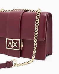 Armani Exchange - Shoulder bag with metal logo, Woman, Burgundy, Size: TU