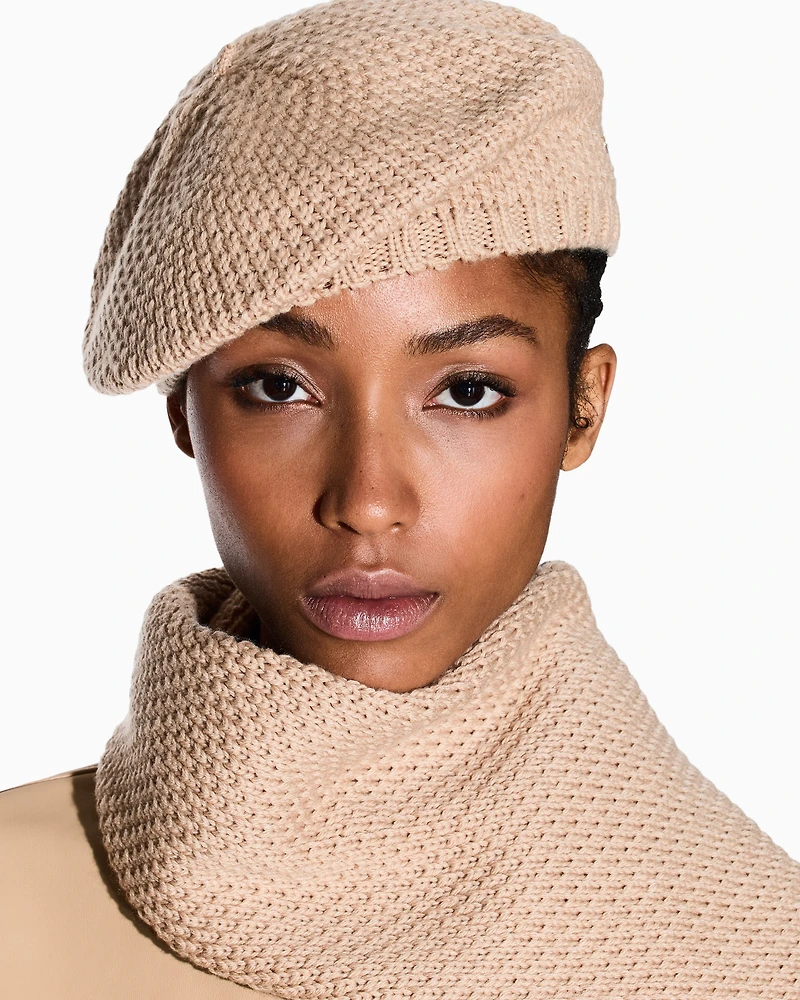 Armani Exchange - Soft yarn hat, Woman, Camel, Size: TU