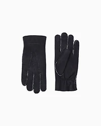 Emporio Armani - Shearling lambskin gloves, Man, Black, Size:
