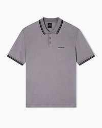 Armani Exchange - Contrasting piping pique polo shirt, Man, Grey, Size: