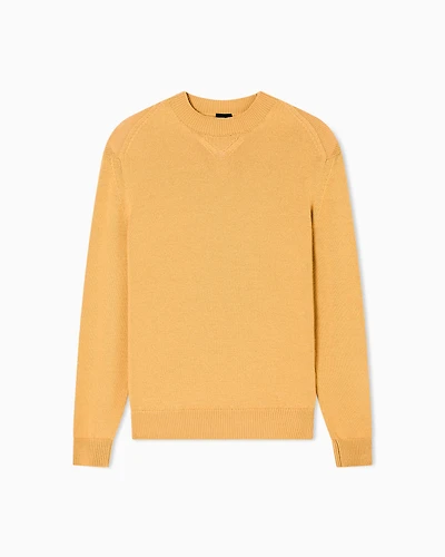 Wool and cotton crew neck sweater