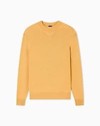 Wool and cotton crew neck sweater