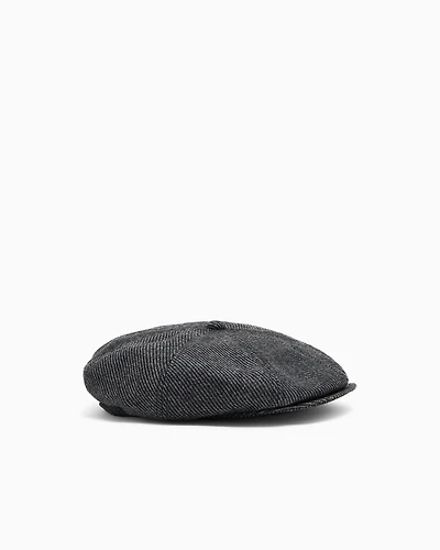 Emporio Armani - Striped motif wool-blend beret, Man, Grey, Size: S/M
