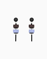 Emporio Armani - Oversized pendant earrings with geometric elements, Woman, Grey, Size: TU