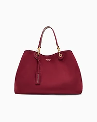Emporio Armani - Faux suede large MyEA shopper bag, Woman, Red, Size: TU