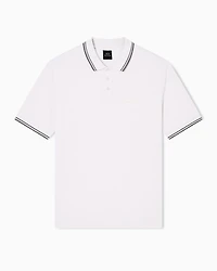 Armani Exchange - Contrasting piping pique polo shirt, Man, White, Size: