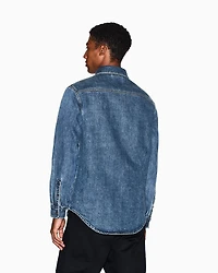 Regular fit cotton denim shirt