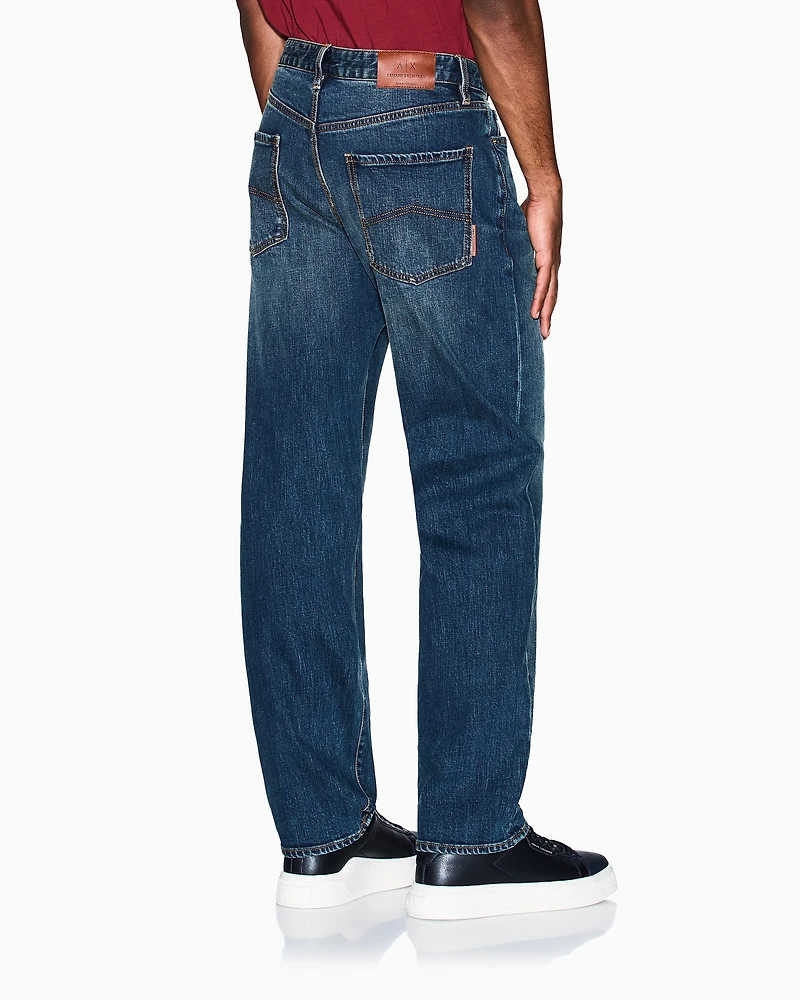 Armani Exchange - Relaxed fit jeans stretch denim, Man, Blue, Size:
