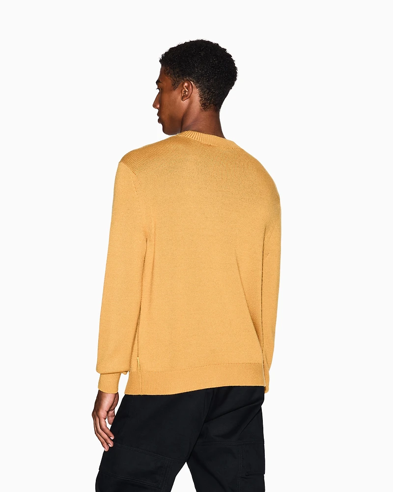 Wool and cotton crew neck sweater