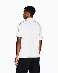 Armani Exchange - Contrasting piping pique polo shirt, Man, White, Size: