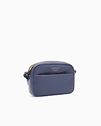Emporio Armani - Leather camera case with shoulder strap, Woman, Purple, Size: TU