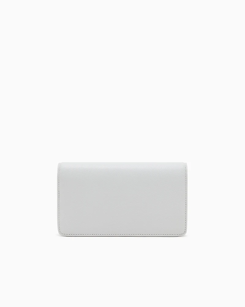 Emporio Armani - Mini bag in tumbled leather, Woman, Grey, Size: TU