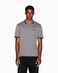 Armani Exchange - Contrasting piping pique polo shirt, Man, Grey, Size: