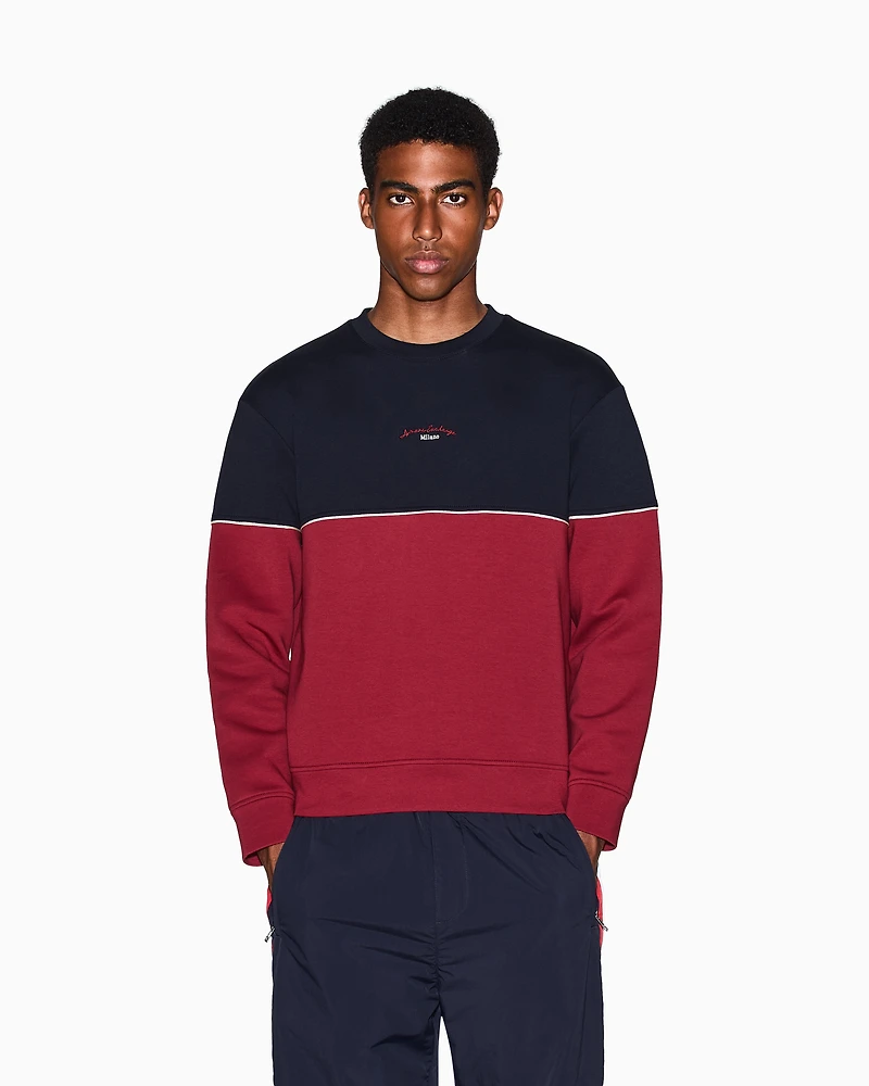 Two-tone sweatshirt stretch fabric