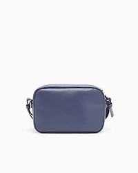 Emporio Armani - Leather camera case with shoulder strap, Woman, Purple, Size: TU
