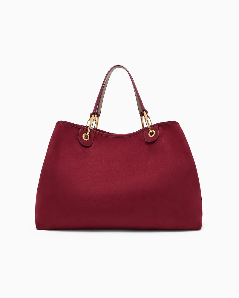 Emporio Armani - Faux suede large MyEA shopper bag, Woman, Red, Size: TU