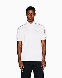 Armani Exchange - Contrasting piping pique polo shirt, Man, White, Size: