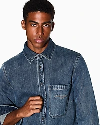 Regular fit cotton denim shirt