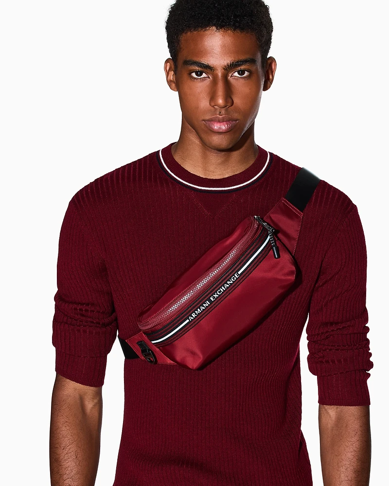 Armani Exchange - Crew neck sweater with contrasting profile, Man, Red, Size:
