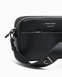 Emporio Armani - Leather camera case with shoulder strap, Woman, Black, Size: TU