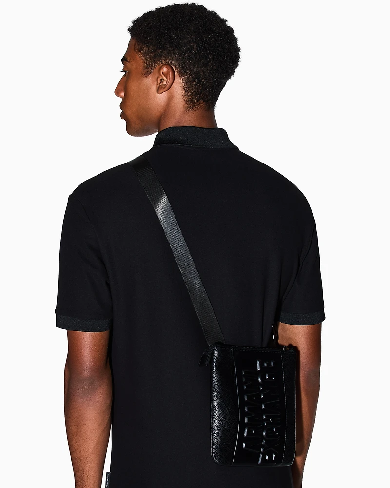 Shoulder bag with embossed logo