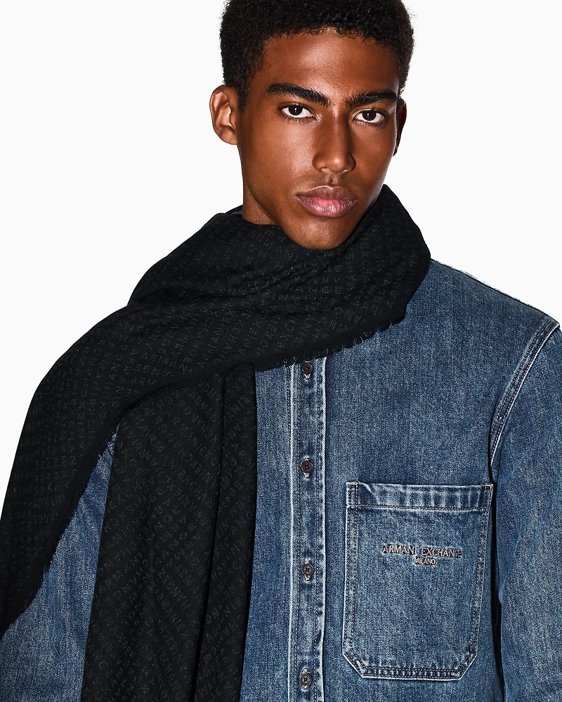 Jacquard logo scarf