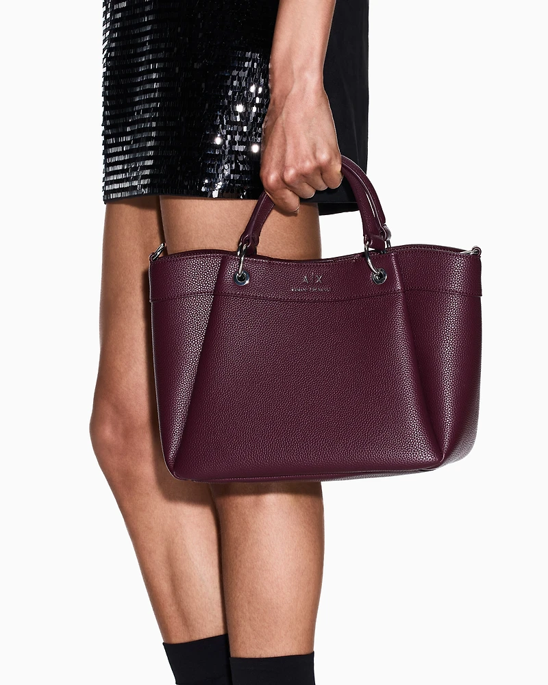 Armani Exchange - Medium handbag with degradè shoulder strap, Woman, Burgundy, Size: TU