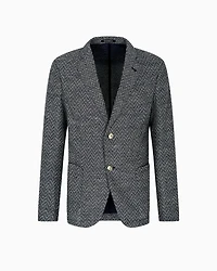 Emporio Armani - Icon single-breasted jacket chevron-motif wool, Man, Patterned, Size:
