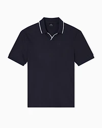 Armani Exchange - Polo shirt with contrasting profiles, Man, Navy Blue, Size: