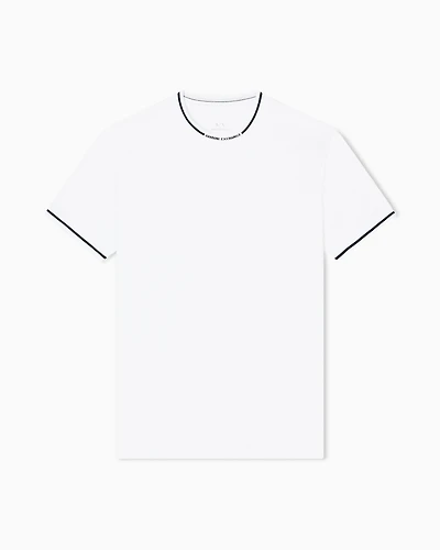 Armani Exchange - Regular fit T-shirt with contrasting piping, Man, White, Size: