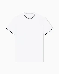 Regular fit T-shirt with contrasting piping