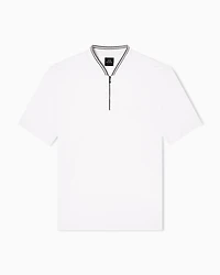 Armani Exchange - Pique polo shirt with zip, Man, White, Size: