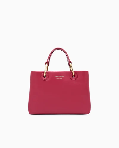Emporio Armani - Nappa-leather small MyEA shopper bag , Woman, Red, Size: TU