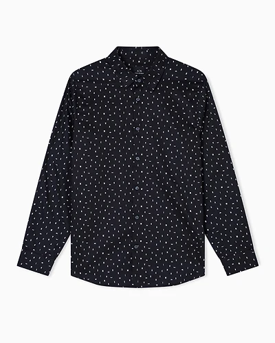 Armani Exchange - Regular fit shirt with lettering logo, Man, Black, Size: