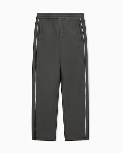 Emporio Armani - Double-jersey trousers with piping, Man, Green, Size: