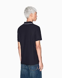 Armani Exchange - Polo shirt with contrasting profiles, Man, Navy Blue, Size: