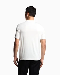 Emporio Armani - Modal jersey V-neck T-shirt with micro eagle embroidery, Man, White, Size: