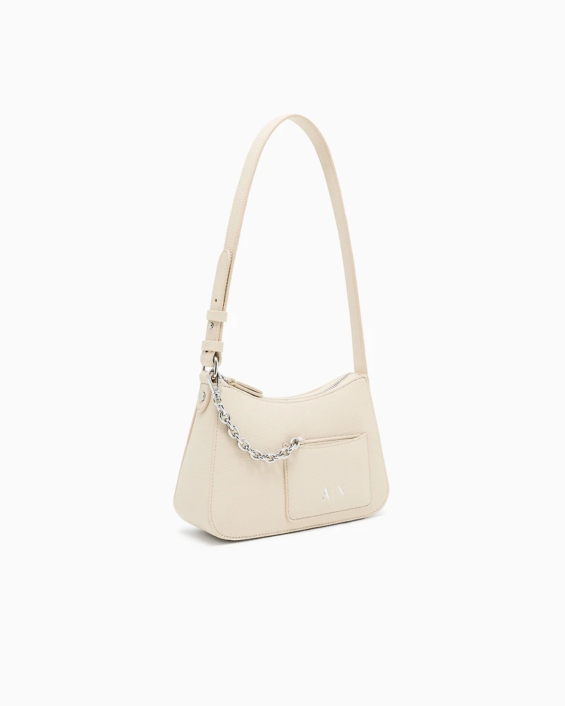 Armani Exchange - Textured shoulder bag, Woman, Beige, Size: TU