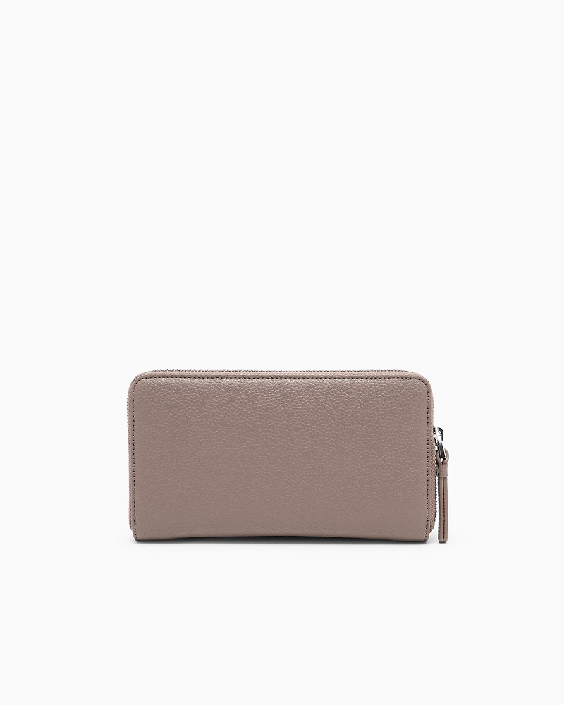 Emporio Armani - Deer-print MyEA wallet with wrap-around zip, Woman, Beige, Size: TU