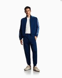 Emporio Armani - ASV double-jersey joggers with logo stripes, Man, Blue, Size:
